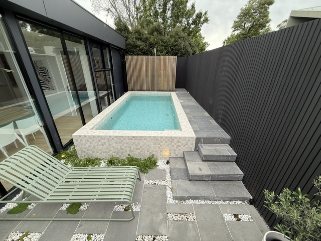 Plunge pool and paving project by Premier Outdoors, Melbourne eastern suburbs